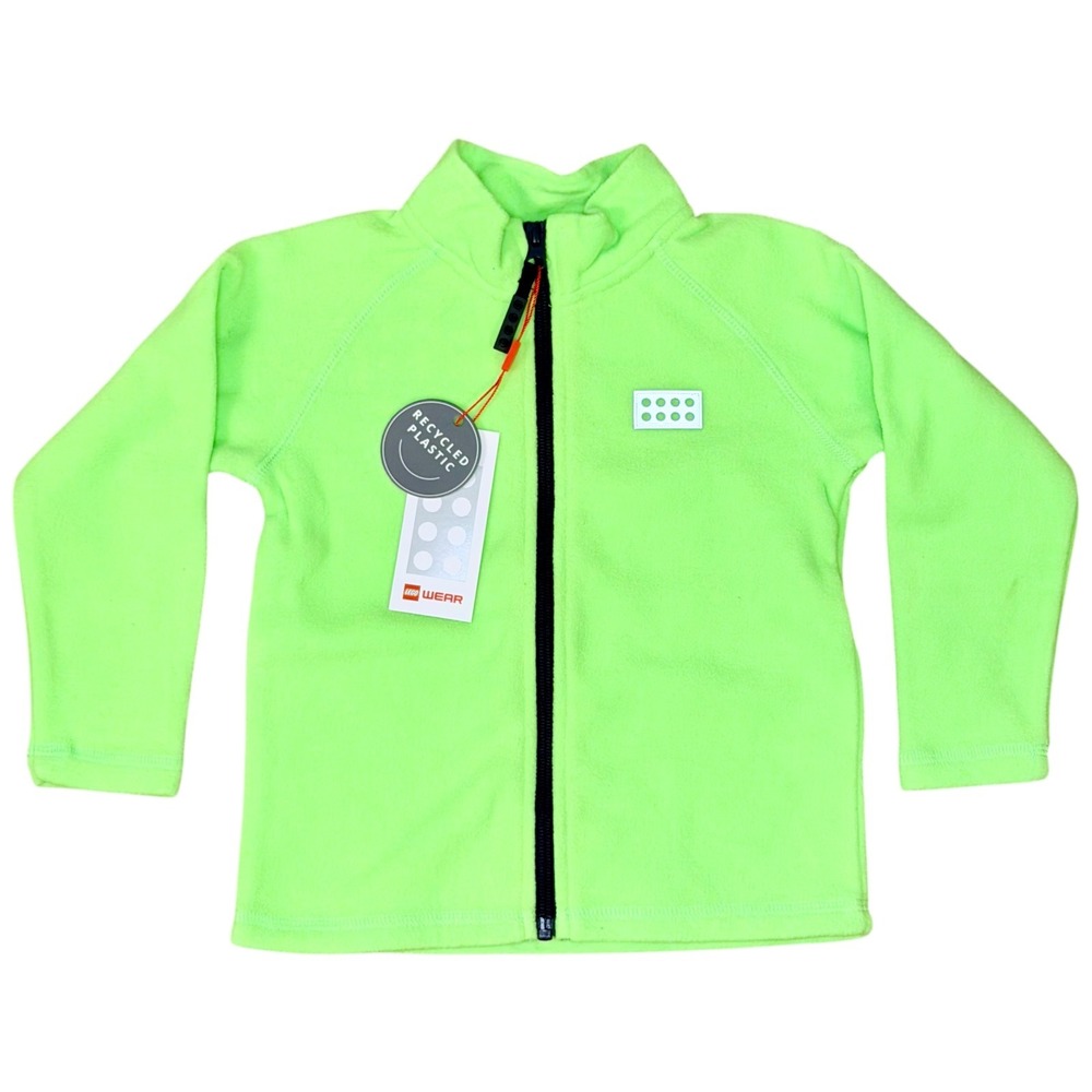 Lego Wear Kids Neon Green Fleece Zip‎ Up Cardigan Jacket Size 3T 98